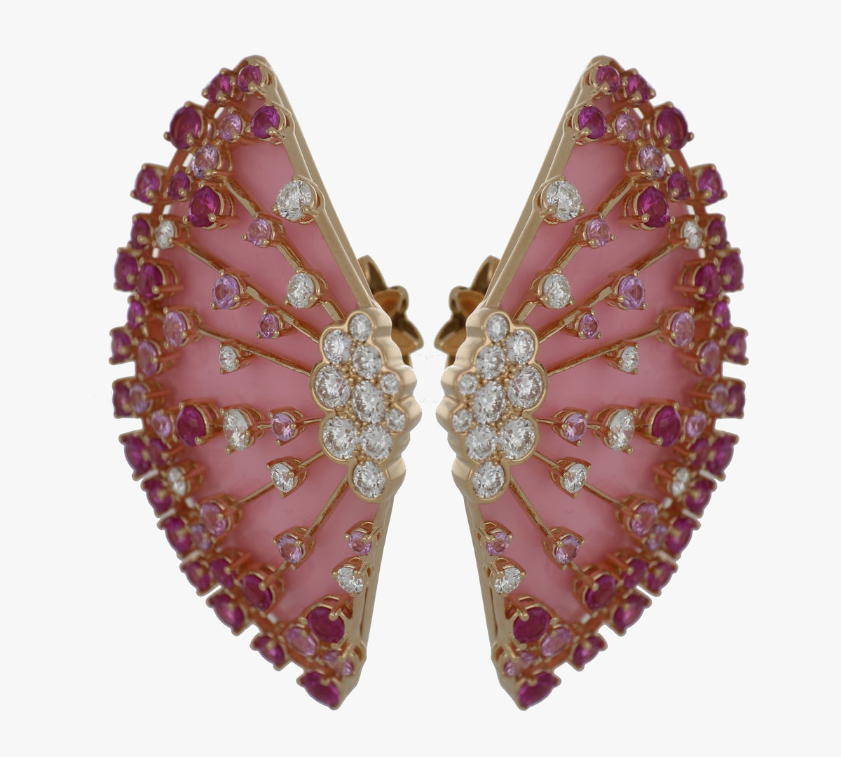 LUCCIOLA PINK SAPPHIRES BIG EARRINGS