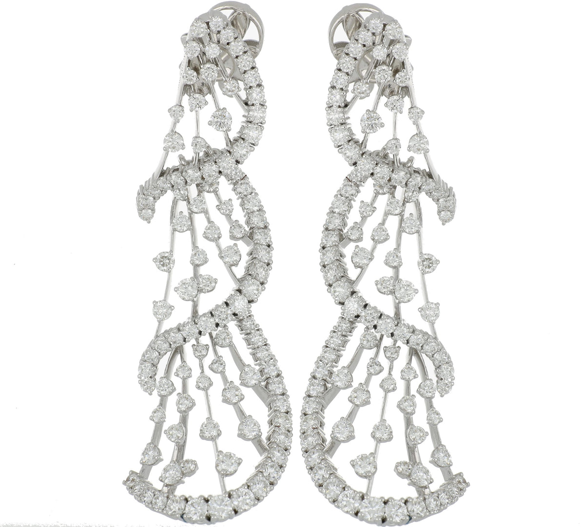 WHITE WONDERS ELICA LONG DIAMONDS EARRINGS