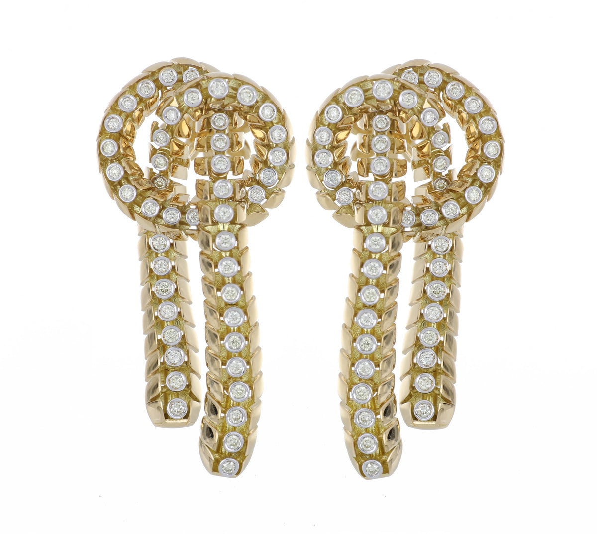 SNODO LONG YELLOW GOLD EARRINGS