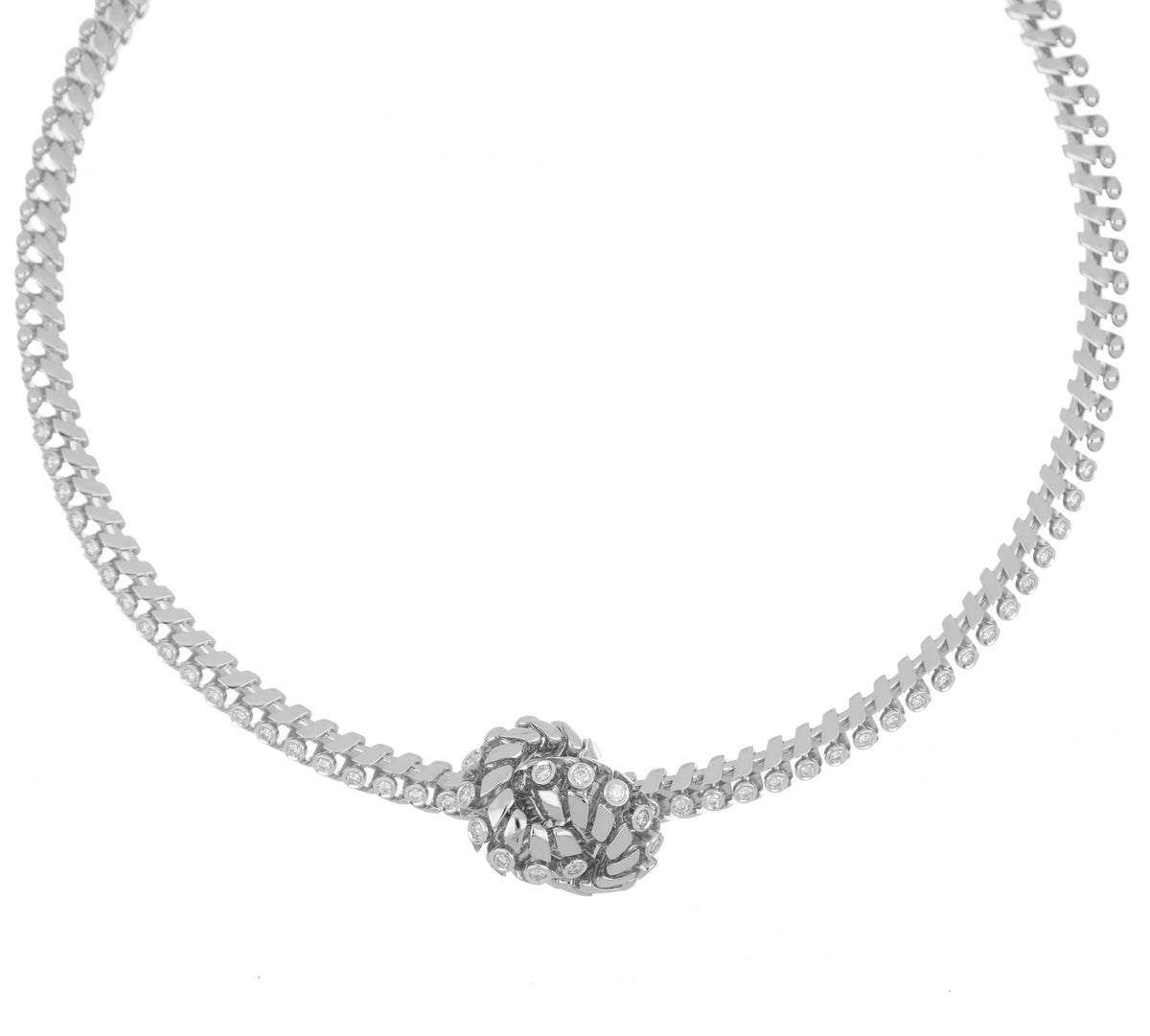 SNODO SMALL WHITE GOLD NECKLACE