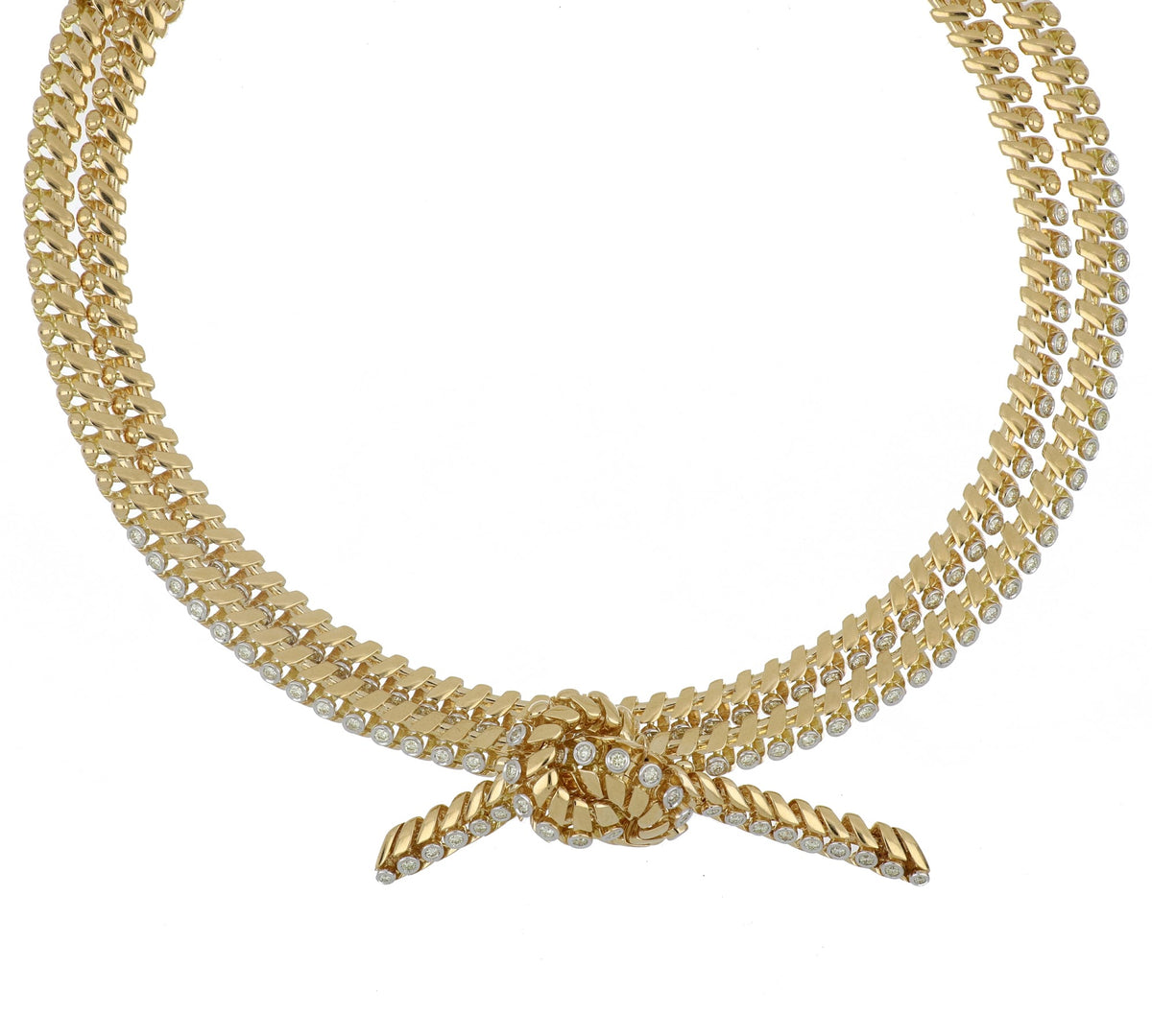 SNODO DOUBLE YELLOW GOLD NECKLACE