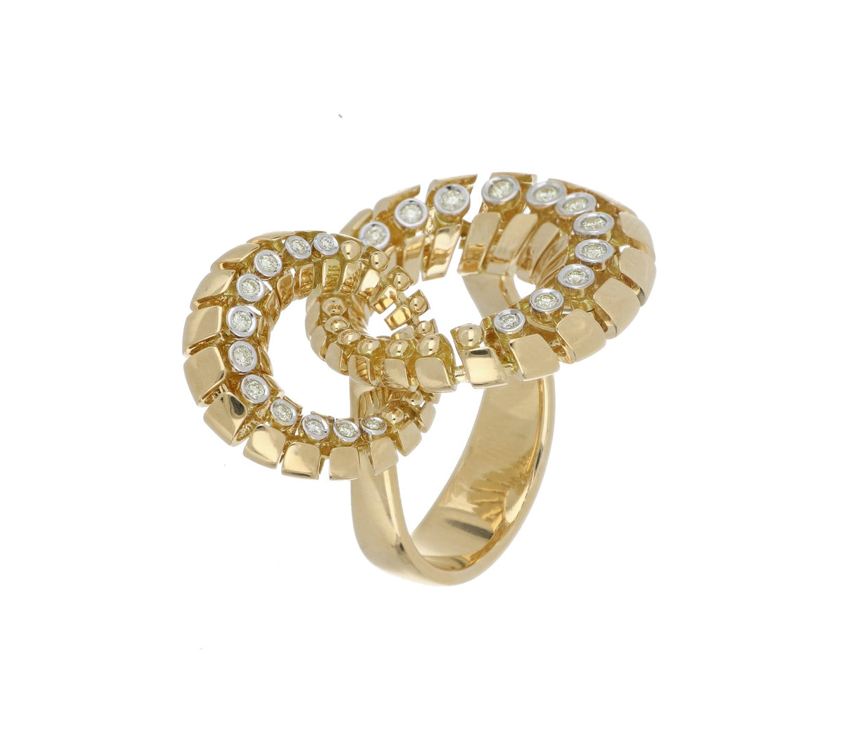 SNODO DOUBLE YELLOW GOLD RING