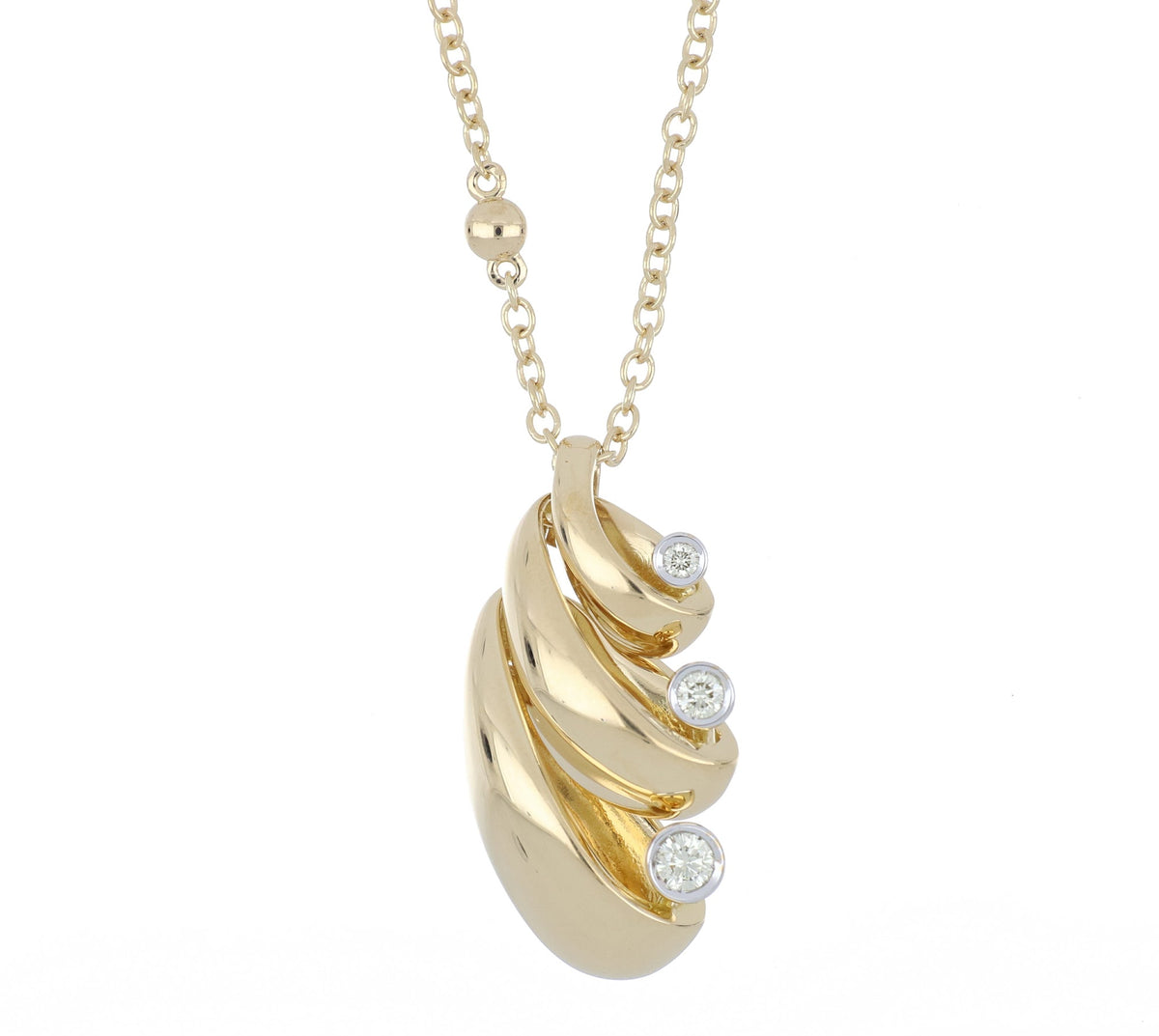 VIRGOLA SMALL YELLOW GOLD PENDANT
