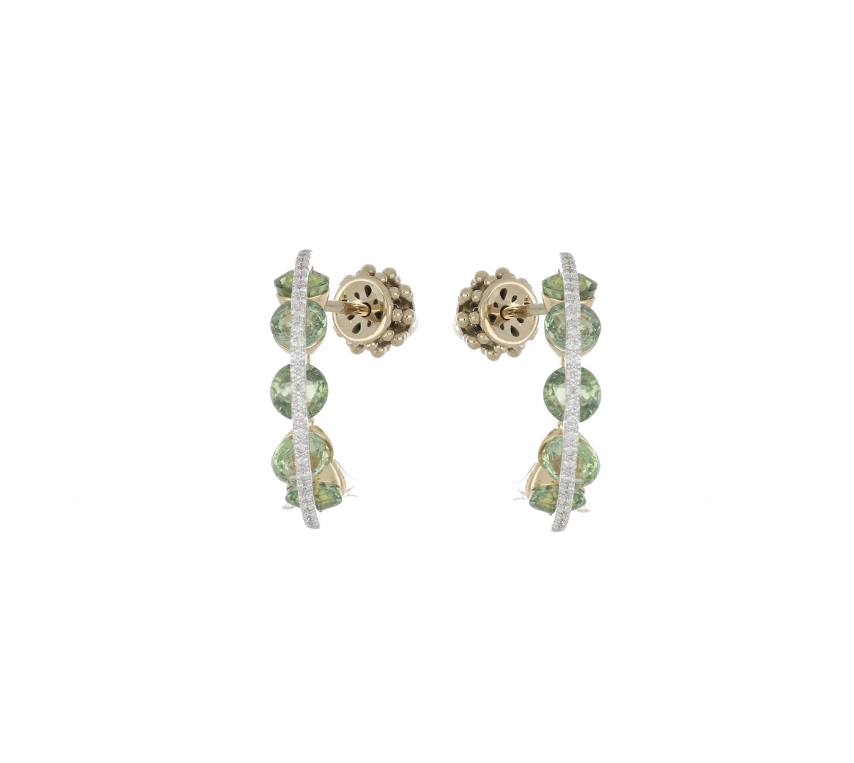 Light Round Green Sapphires Earrings