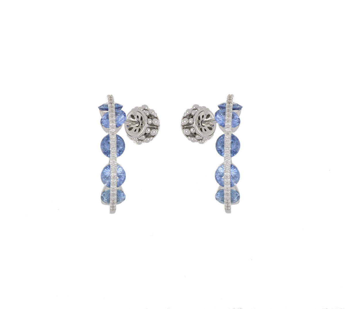 Light Round Blue Sapphires Earrings