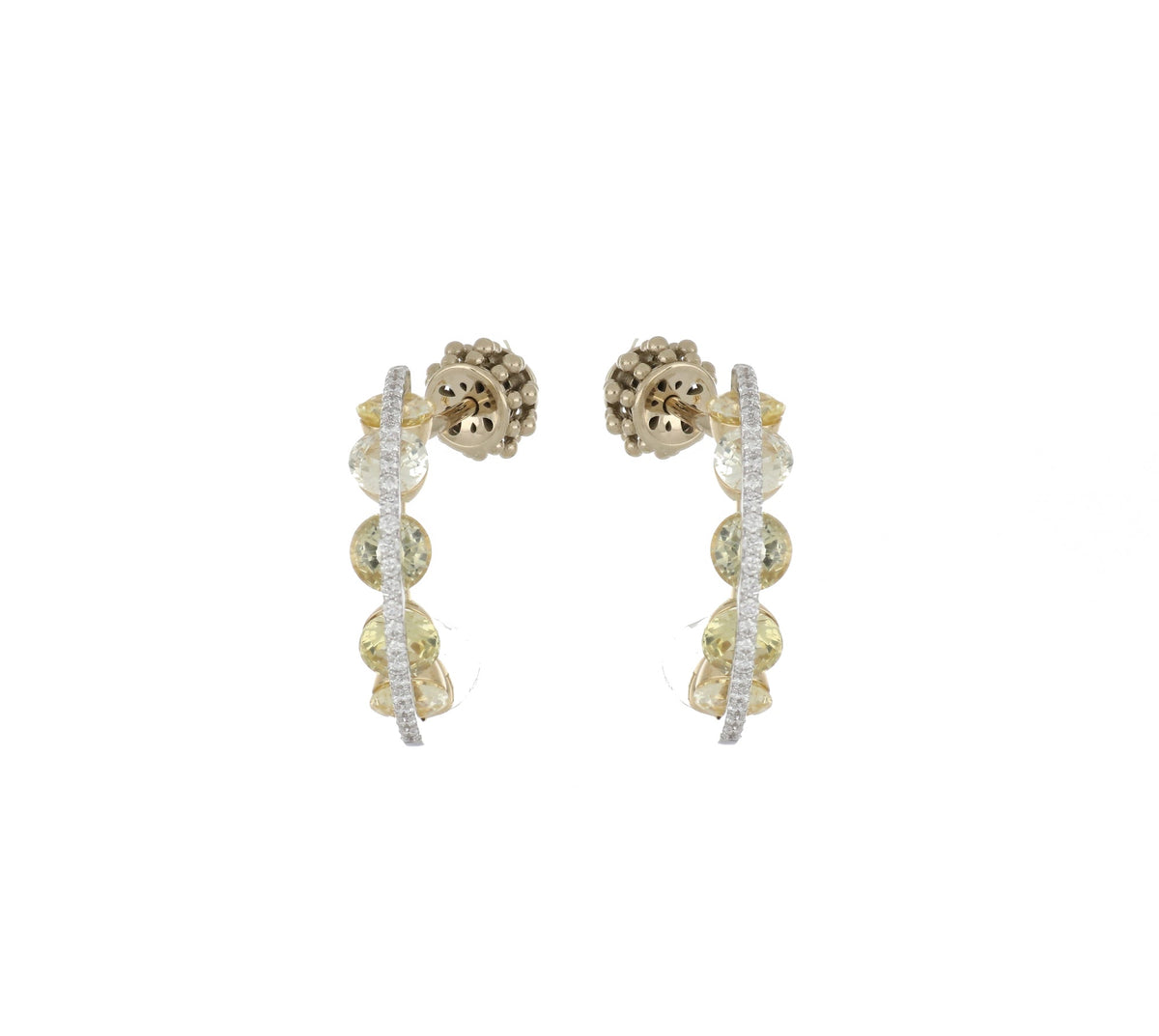 Light Round Yellow Sapphires Earrings