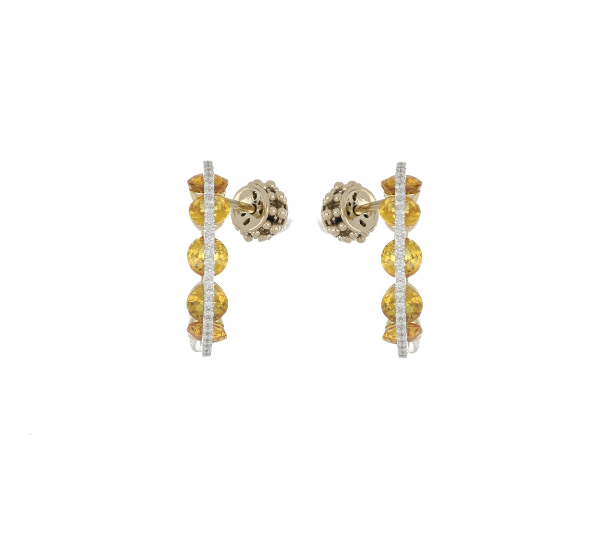 Light Round Orange Sapphires Earrings