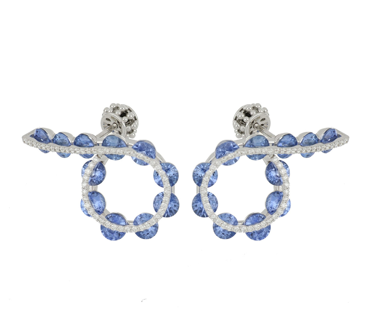 Light Round Blue Sapphires Earrings