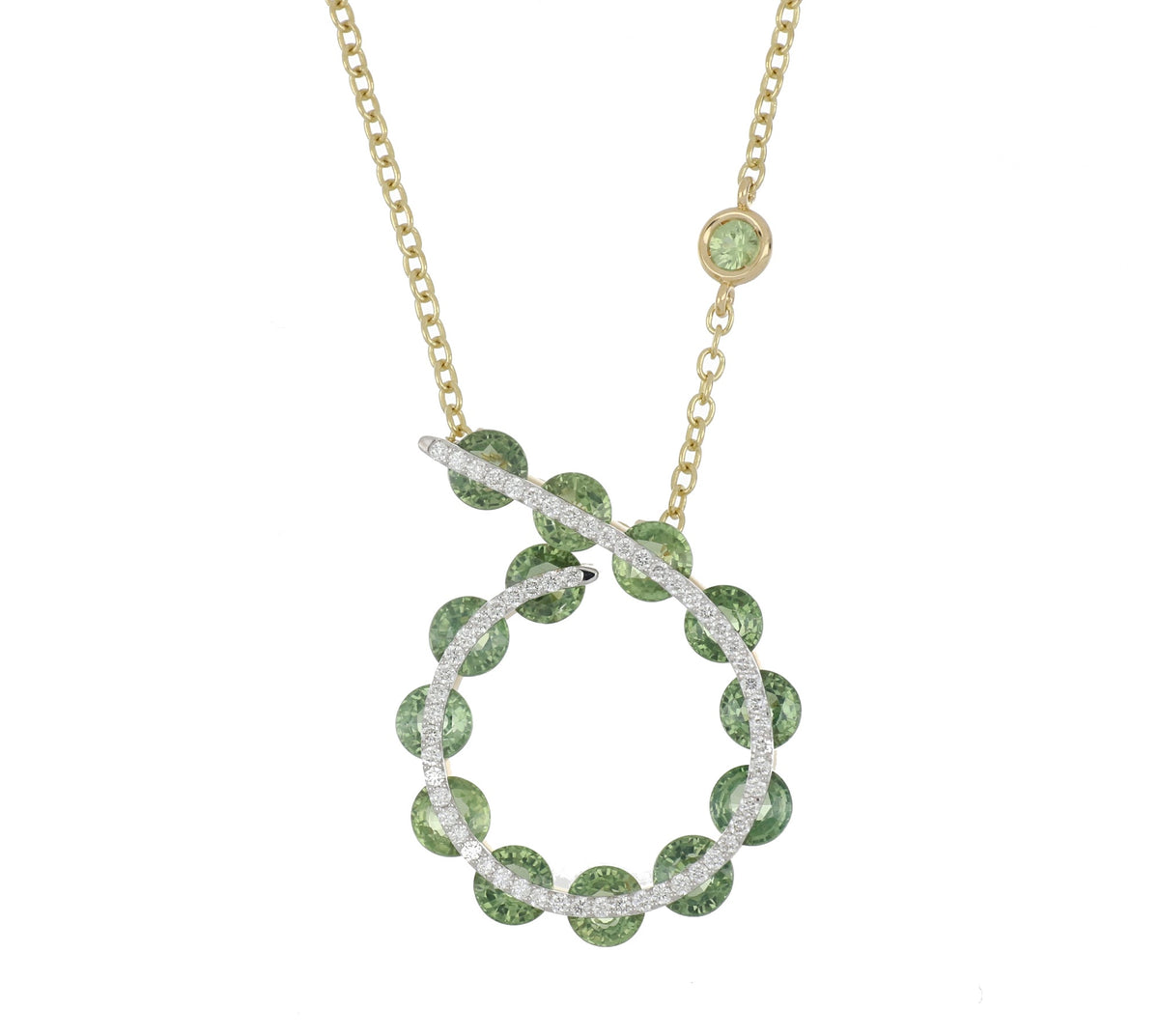Light Green Sapphires Pendant