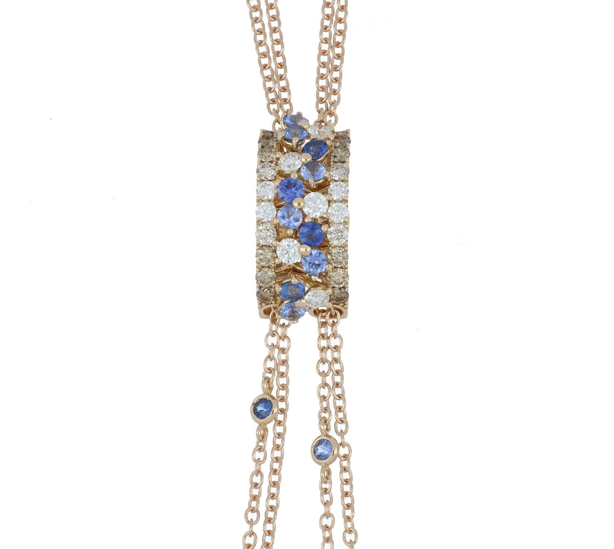 Trilly Blue Sapphires Brown Diamonds Pendant