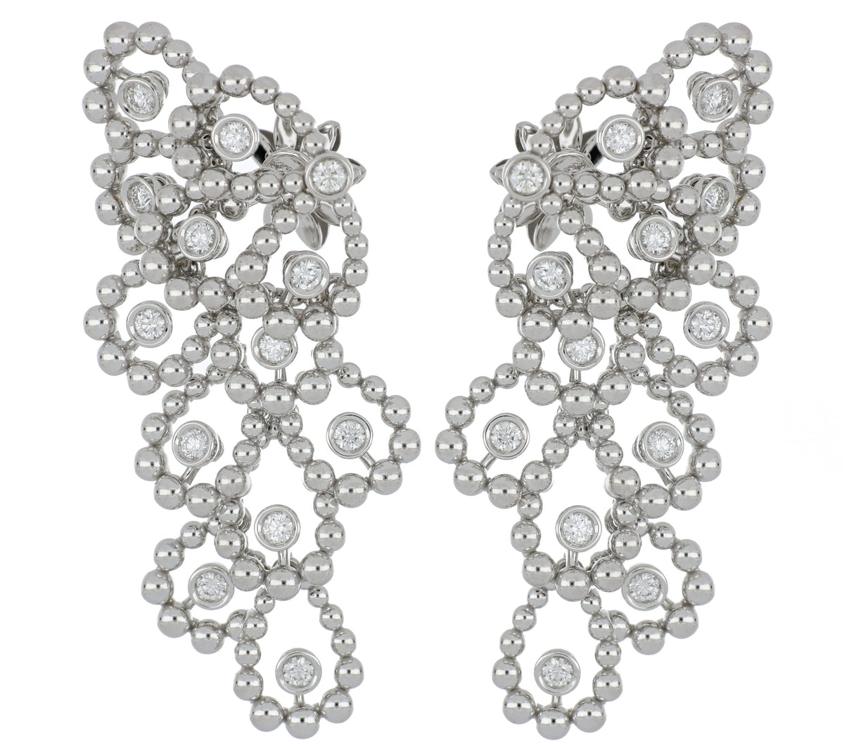 Chiacchierino Big White Gold Earrings