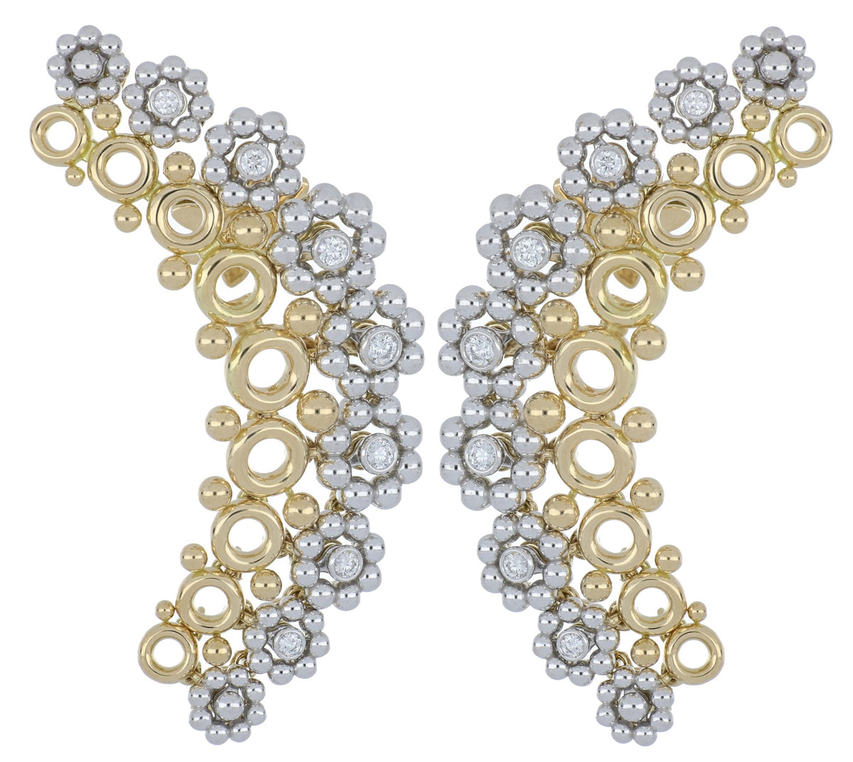 Giulio Big Yellow and White Gold Earrings