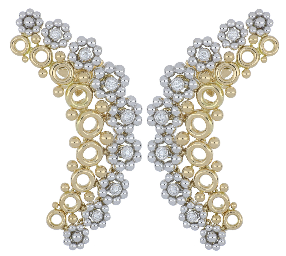 Giulio Big Yellow and White Gold Earrings