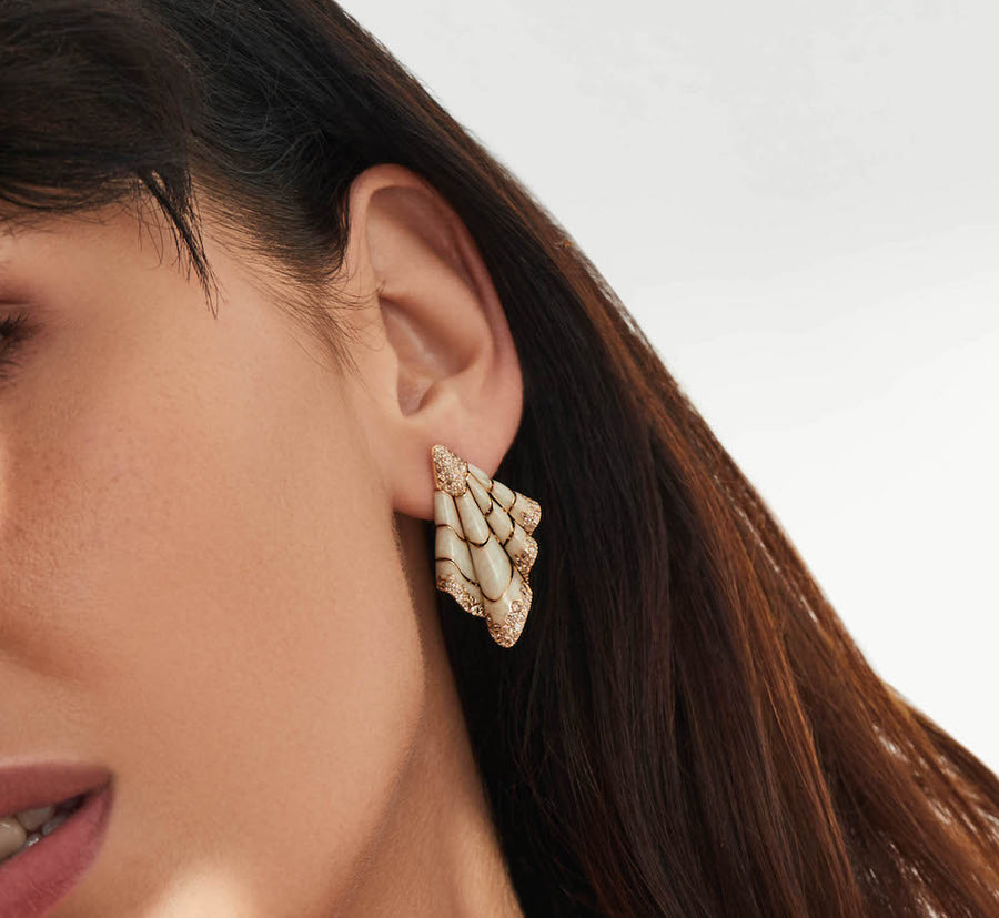 FOULARD MOTHER OF PEARL EARRINGS
