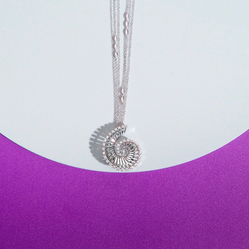 VITO LONG WHITE GOLD PENDANT