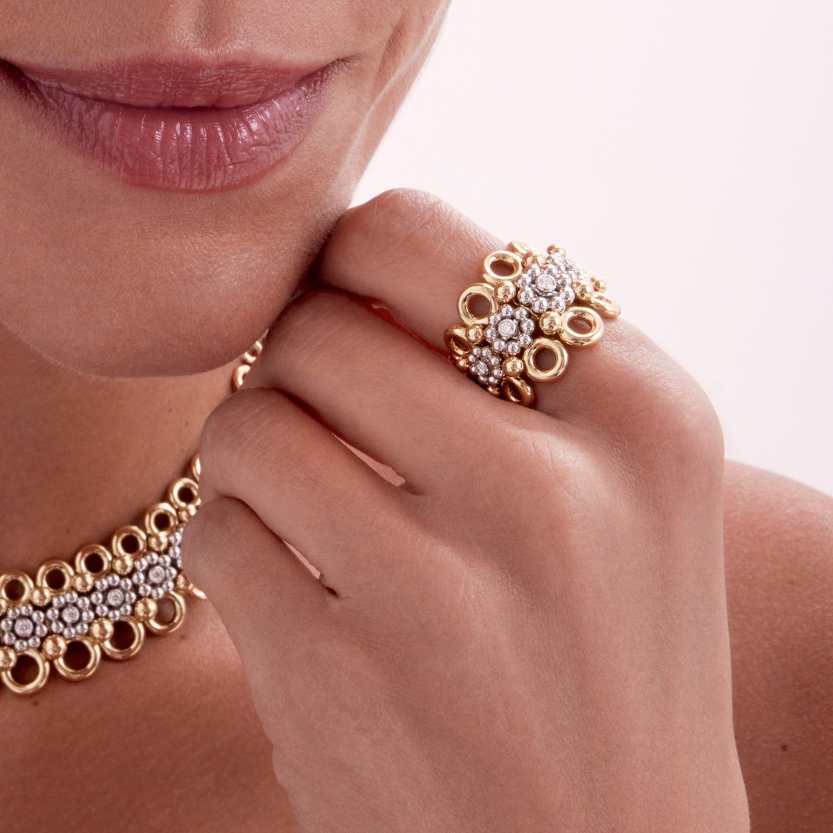 Giulio Yellow and White Gold Ring