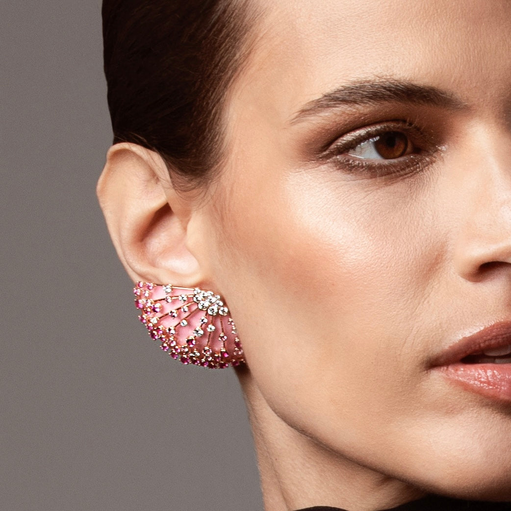 LUCCIOLA PINK SAPPHIRES BIG EARRINGS