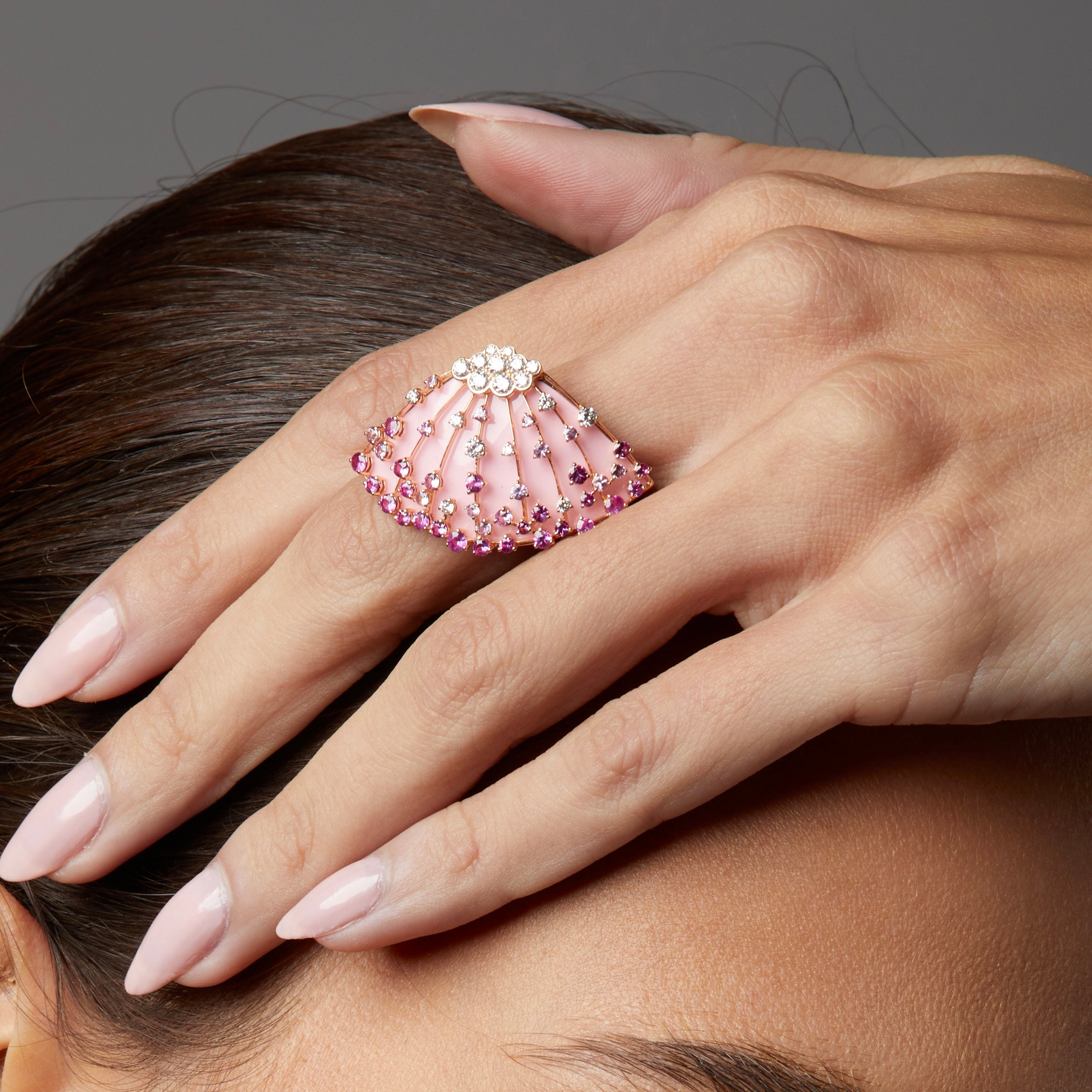 LUCCIOLA PINK SAPPHIRES BIG RING