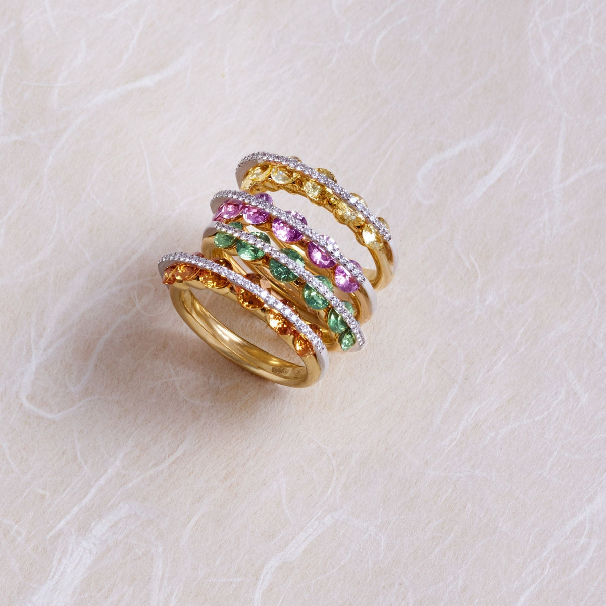 Light Green Sapphires Ring