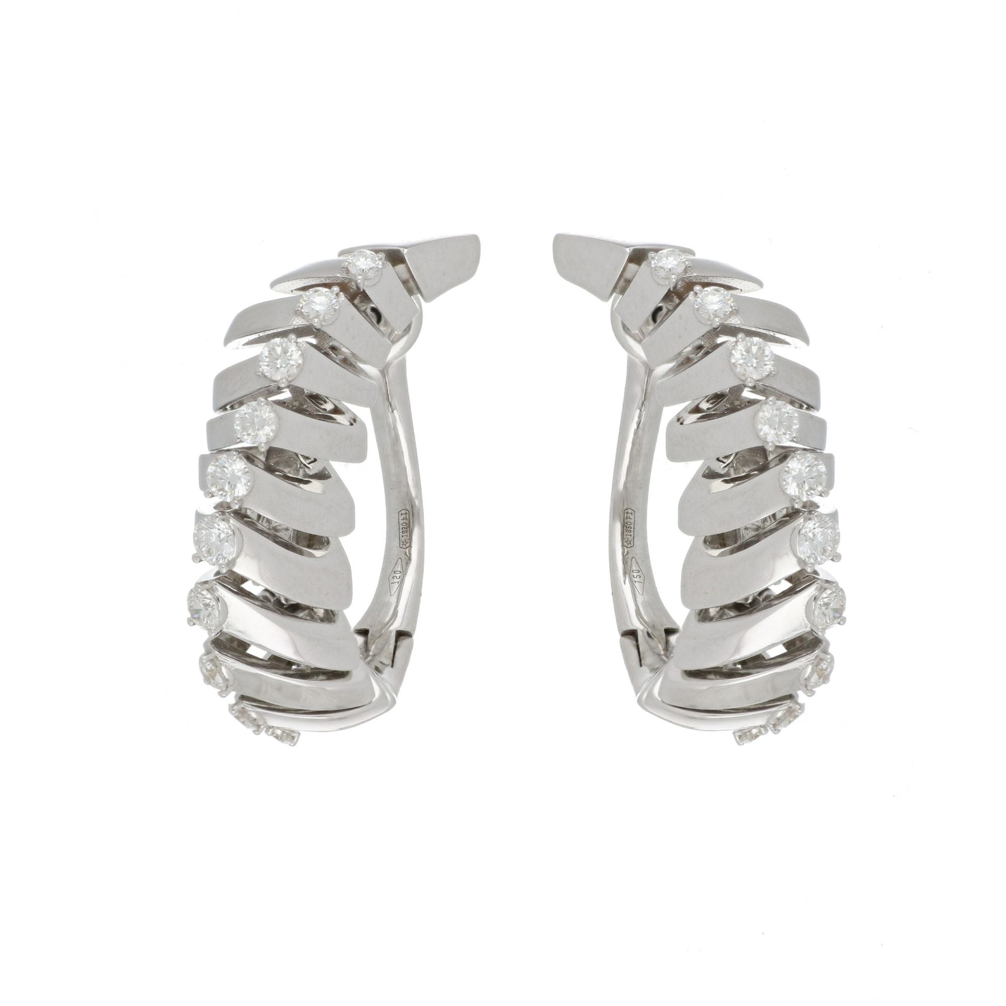 SOFFIO HOOP WHITE GOLD EARRINGS