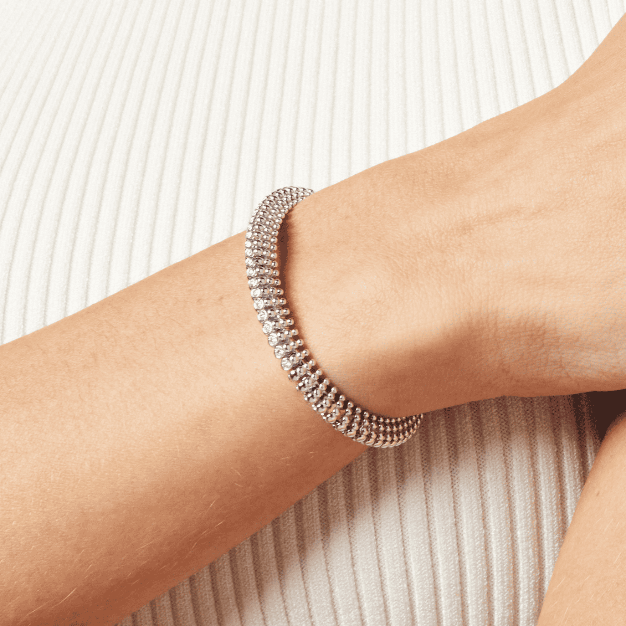 BUBBLES MINI-ME WHITE GOLD BRACELET