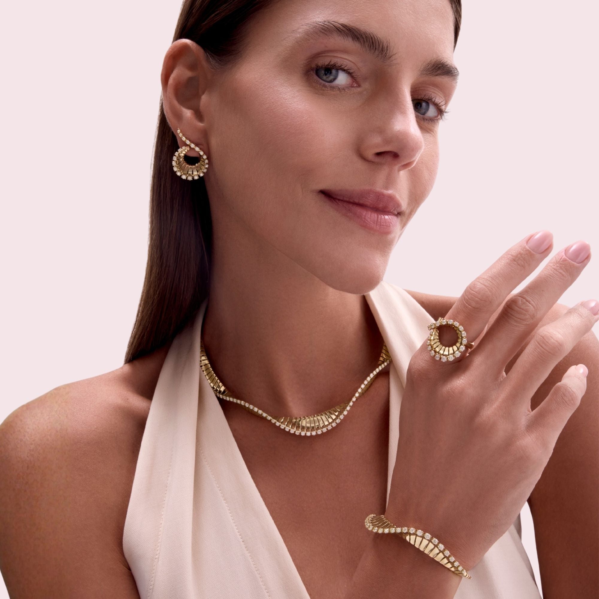VITO CURLY YELLOW GOLD EARRINGS