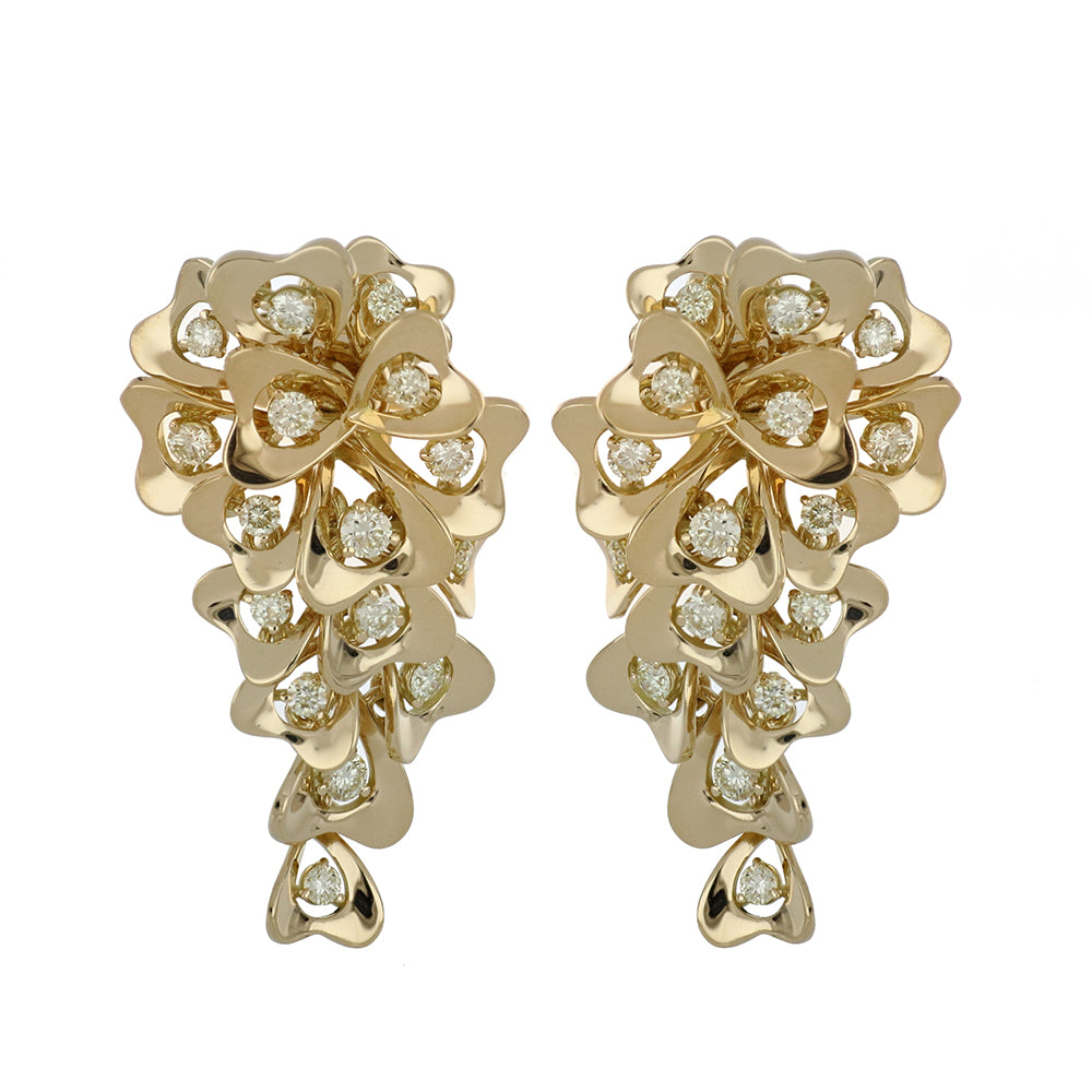 EDERA BIG DANGLING YELLOW GOLD EARRINGS