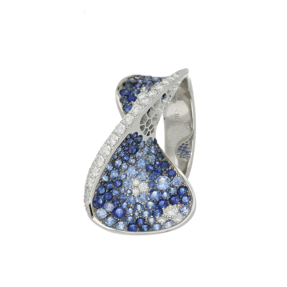 ELICA CURLY BLUE SAPPHIRES RING