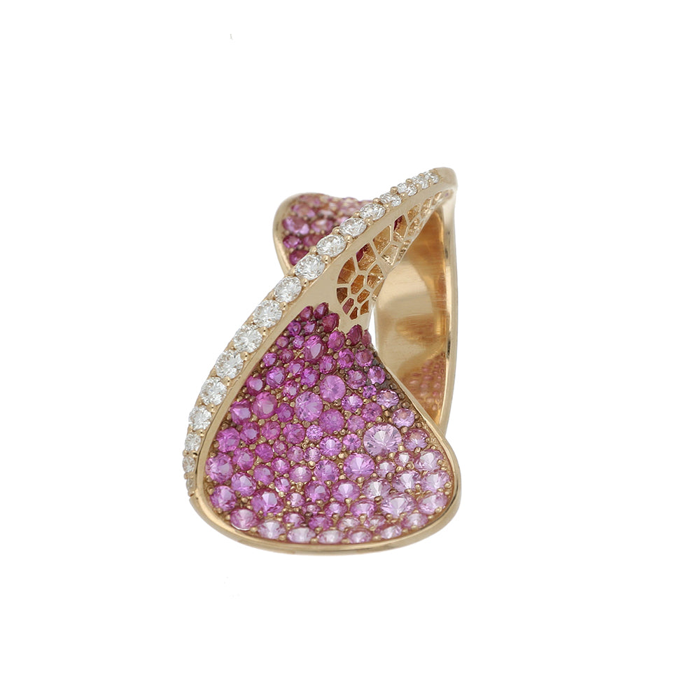 ELICA CURLY PINK SAPPHIRES RING