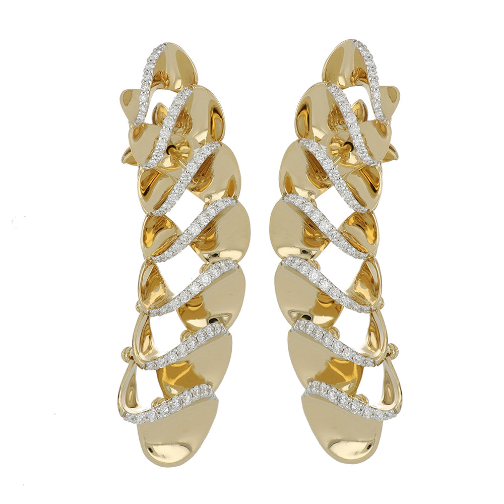 ELICA LONG YELLOW GOLD EARRINGS