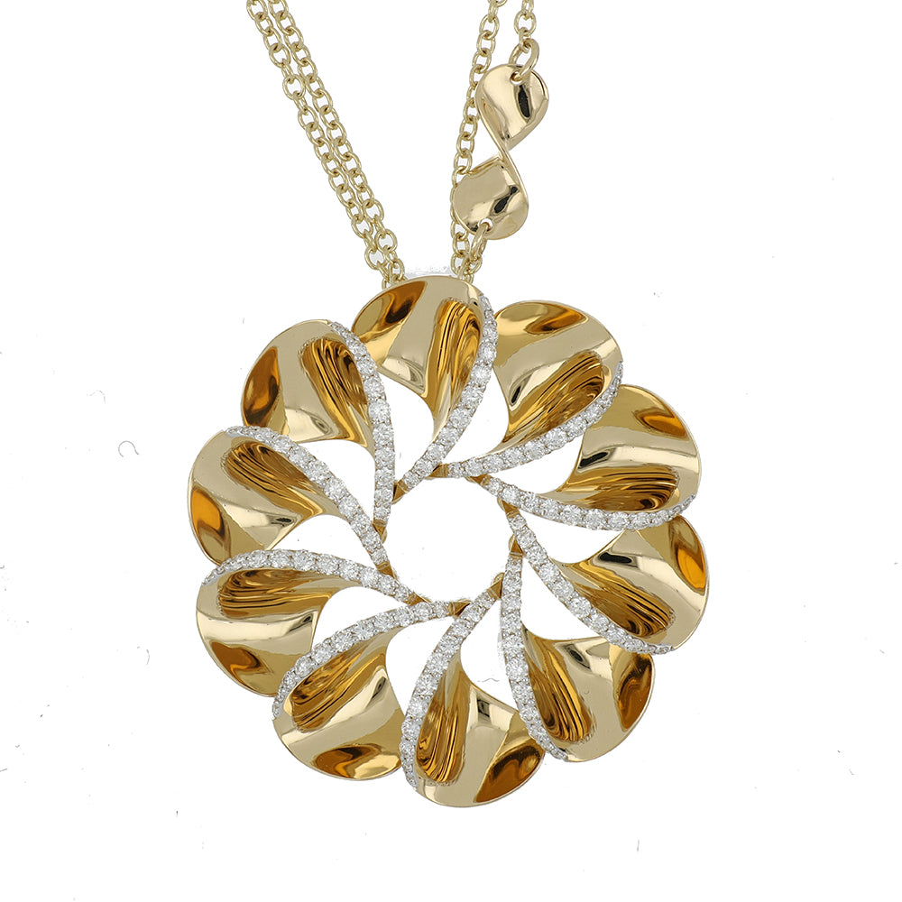 ELICA ROUND YELLOW GOLD PENDANT