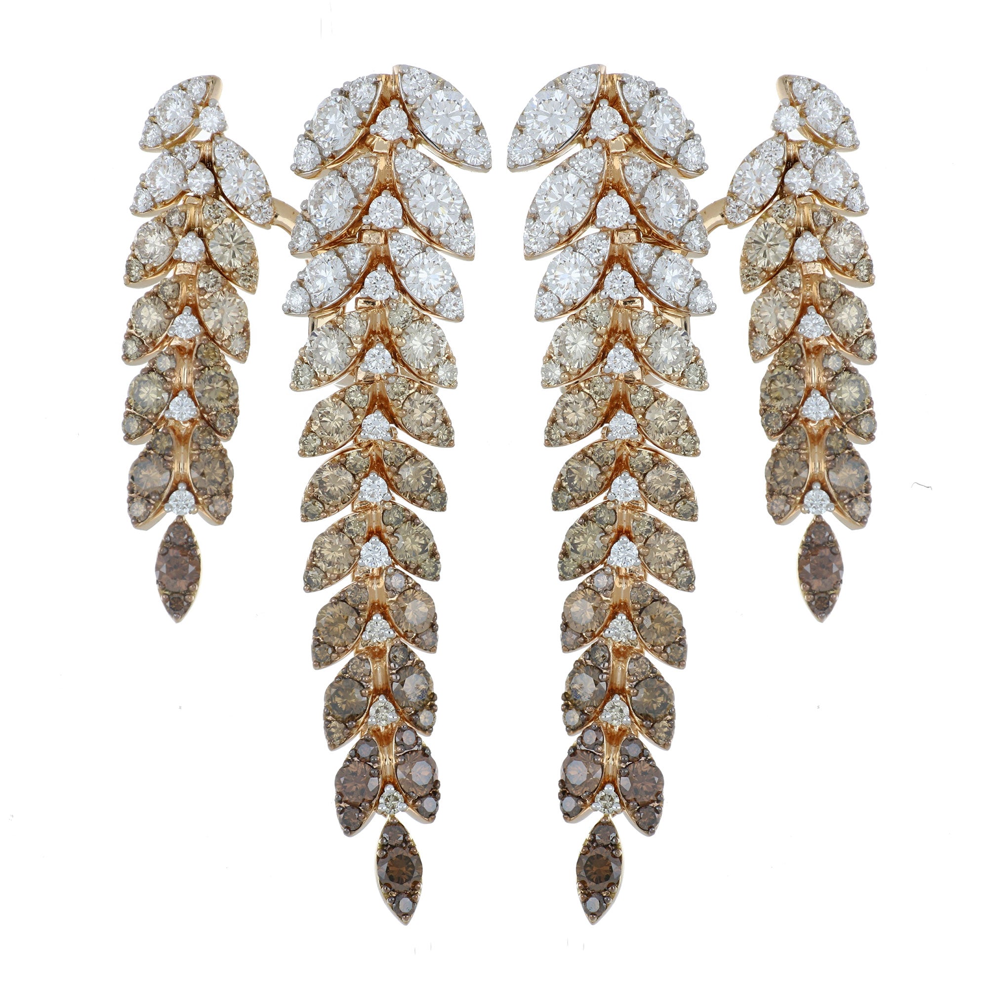 FELCE DOUBLE BROWN DIAMONDS EARRINGS