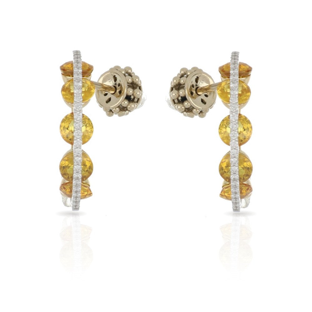 Light Round Orange Sapphires Earrings