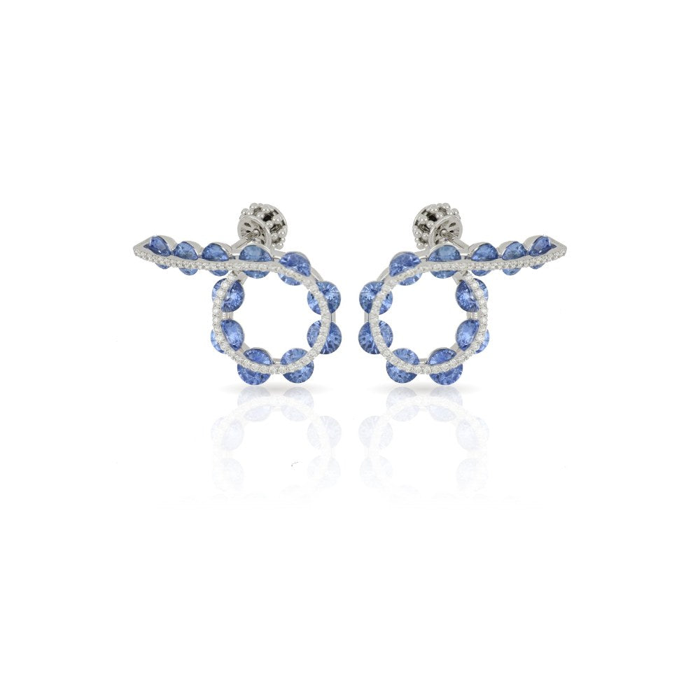 Light Round Blue Sapphires Earrings