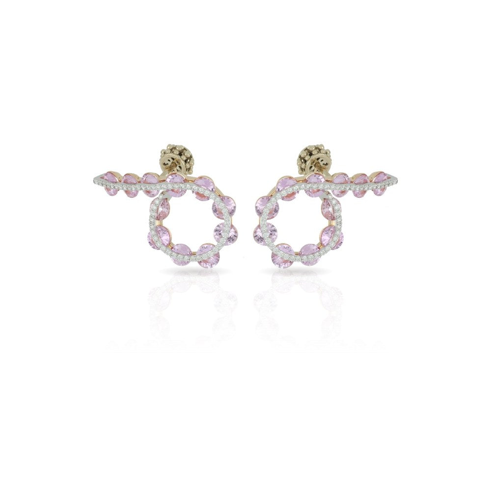 Light Round Pink Sapphires Earrings