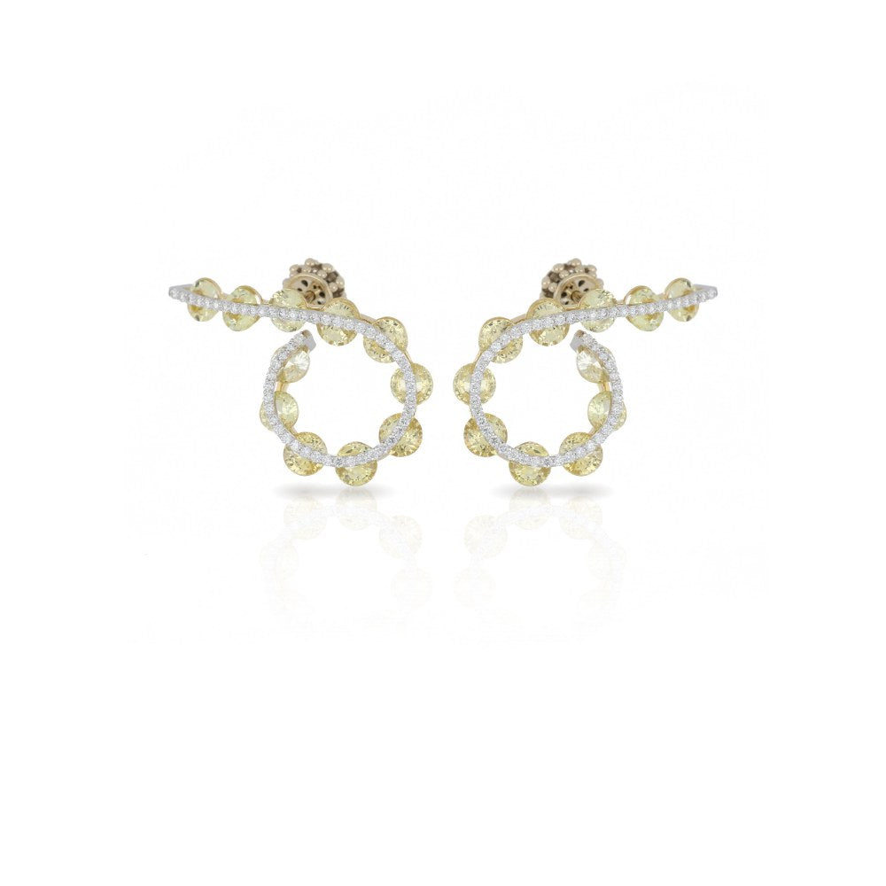 Light Round Yellow Sapphires Earrings