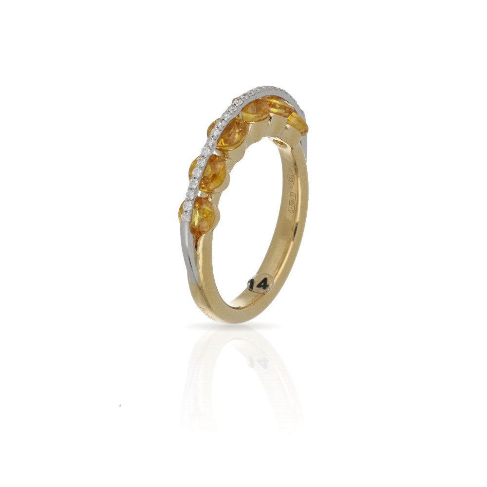 Light Orange Sapphires Ring