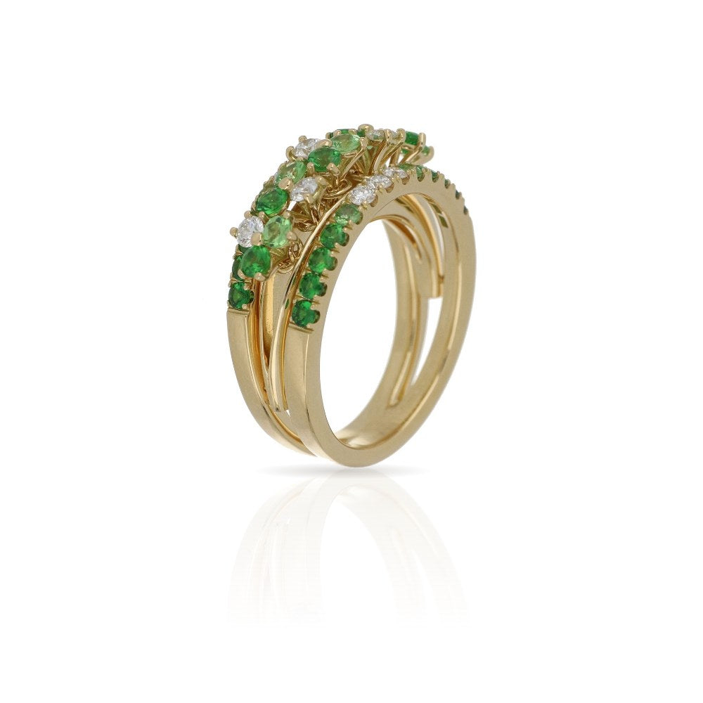 Trilly Green Gemstones Ring
