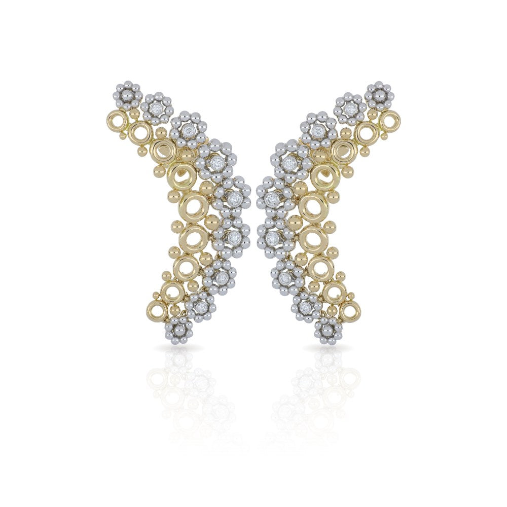 Giulio Big Yellow and White Gold Earrings