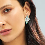 FOULARD TURQUOISE AND EMERALDS EARRINGS