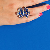 FOULARD NAVY BLUE DIAMONDS RING