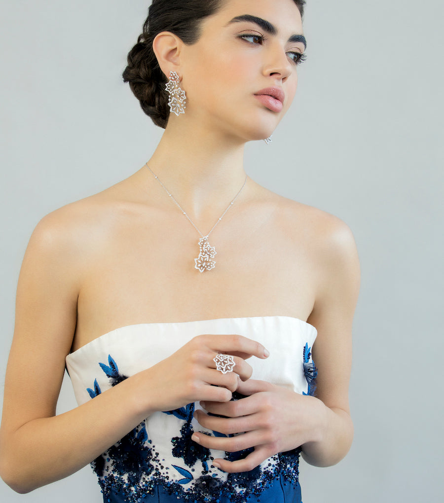 FROZEN BIG PENDANT WHITE GOLD