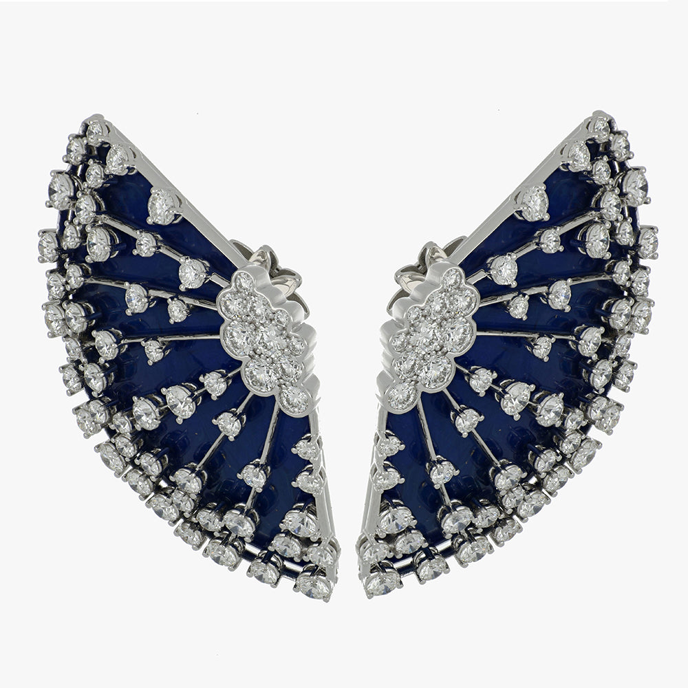 LUCCIOLA BLUE ENAMEL BIG EARRING