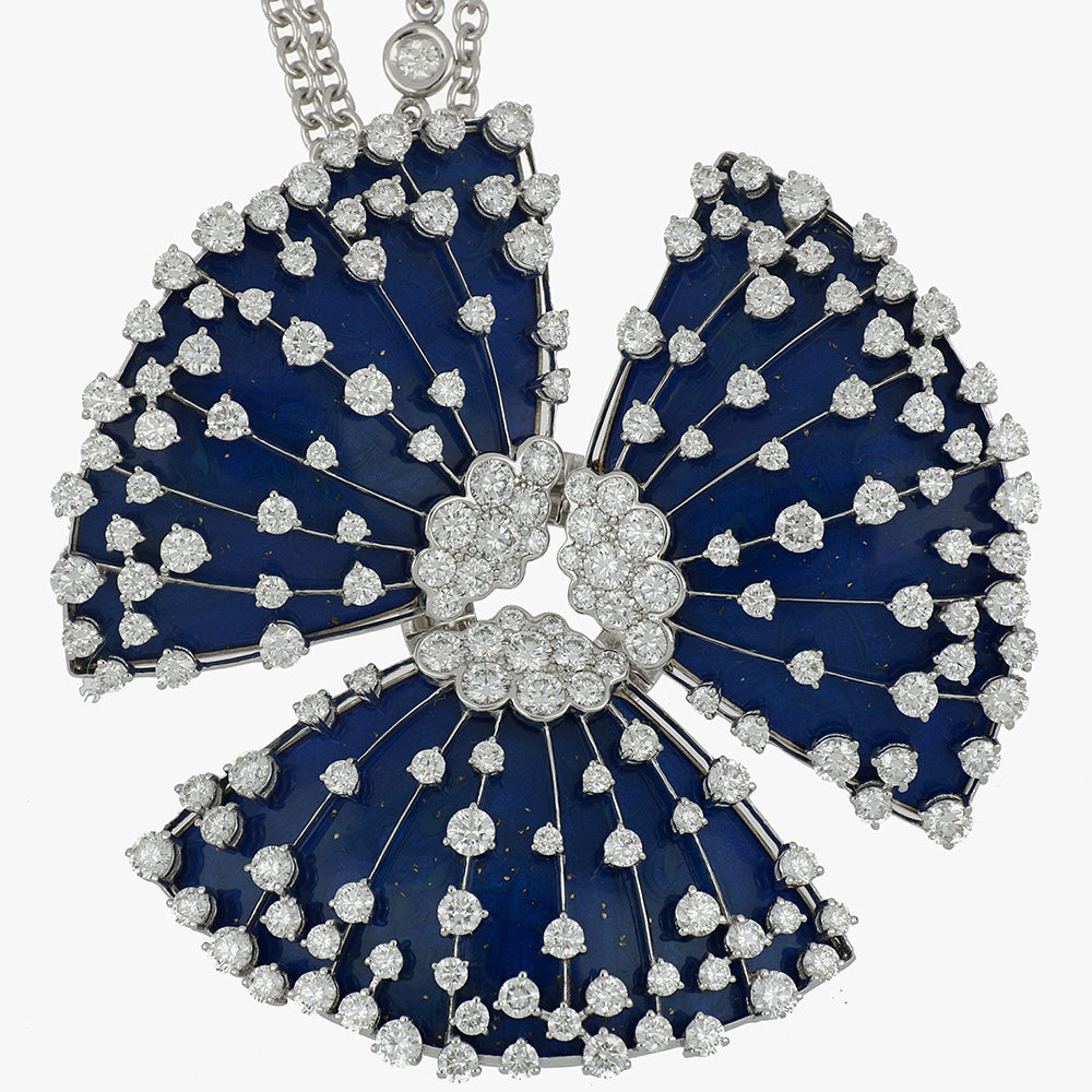 LUCCIOLA BLUE ENAMEL BIG PENDANT