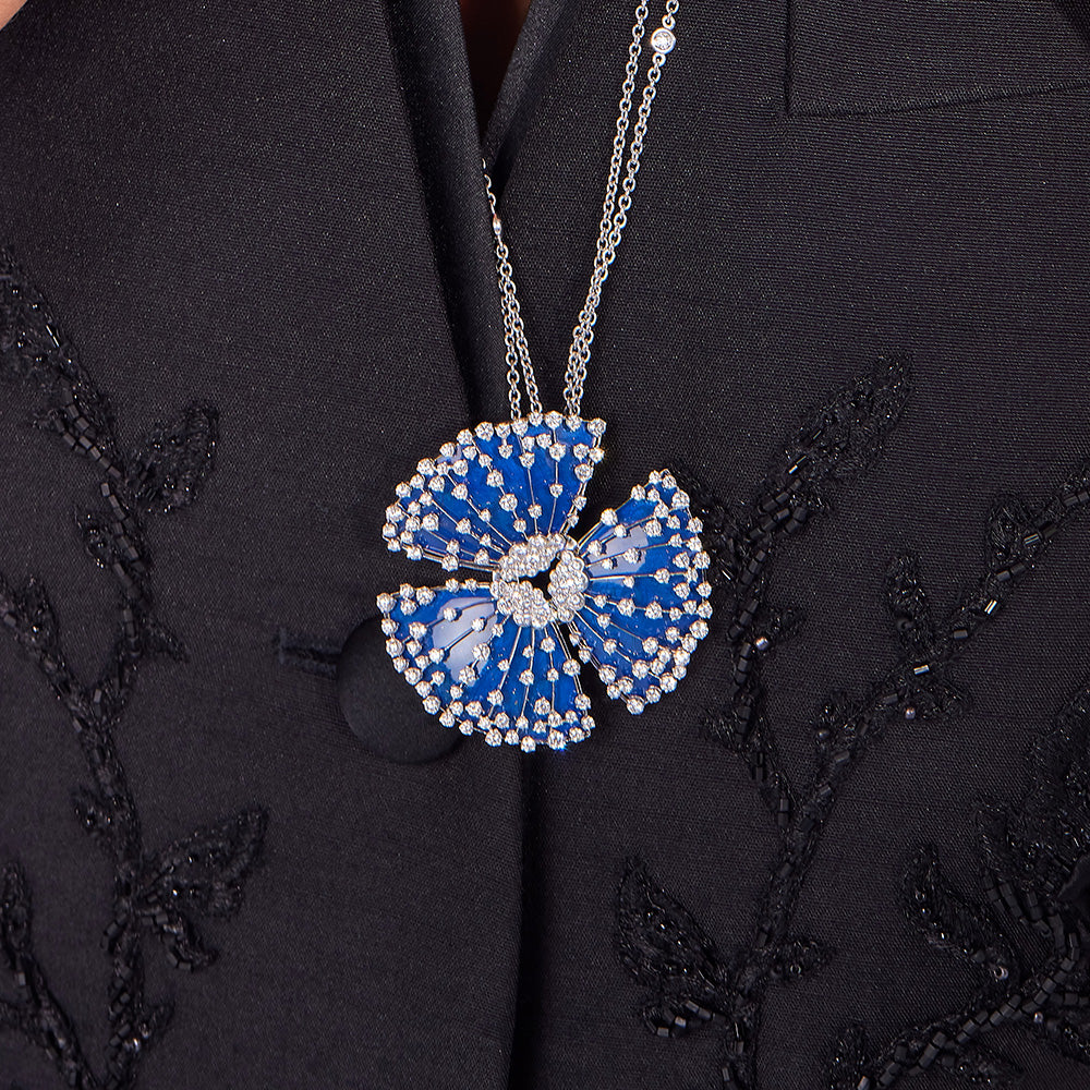 LUCCIOLA BLUE ENAMEL BIG PENDANT