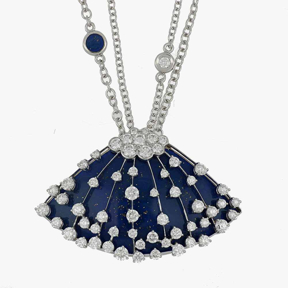 LUCCIOLA BLUE ENAMEL MEDIUM PENDANT