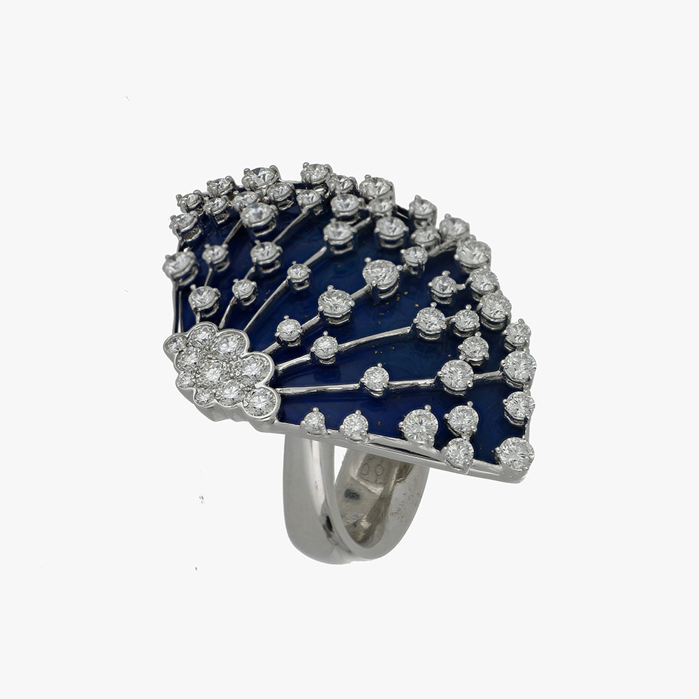 LUCCIOLA BLUE ENAMEL BIG RING