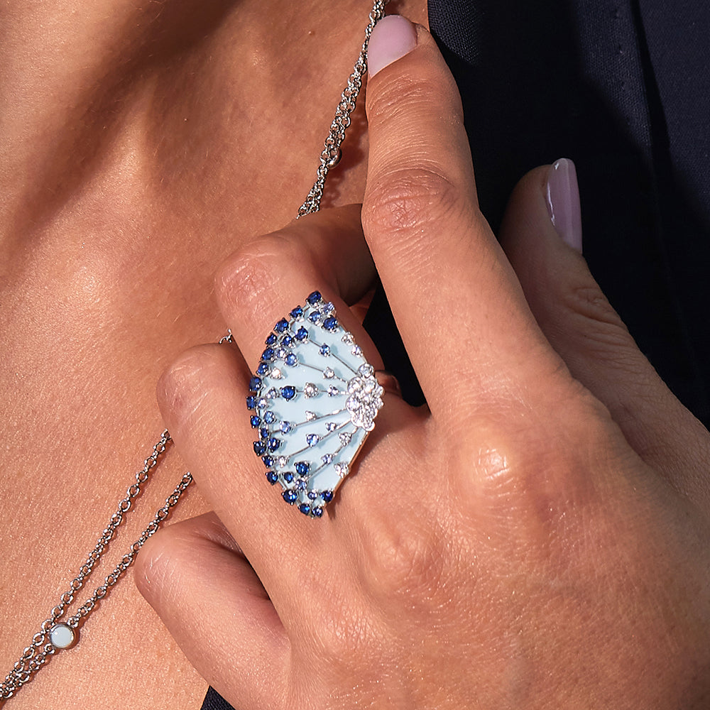 LUCCIOLA LIGHT BLUE SAPPHIRES BIG RING