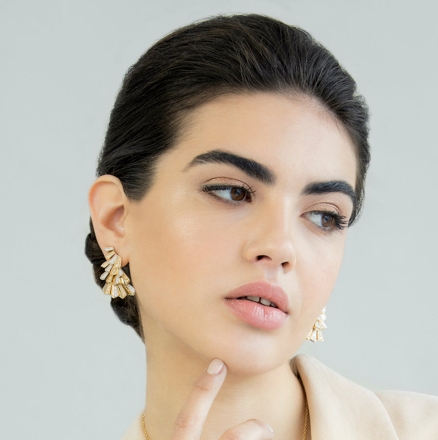 MUSICA YELLOW GOLD BIG EARRINGS