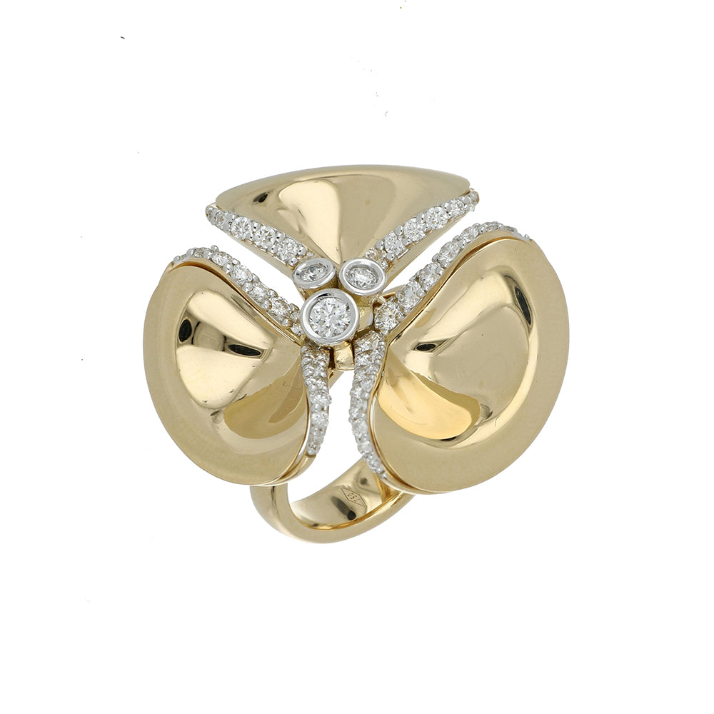 NINFEA BIG YELLOW GOLD RING